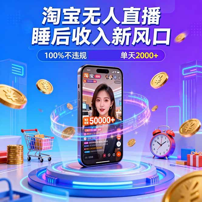 淘宝无人直播，不违规不封号，直播100小时卖了5万